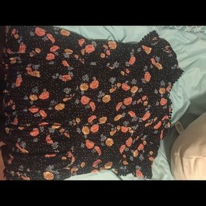 A floral dress with zip up back